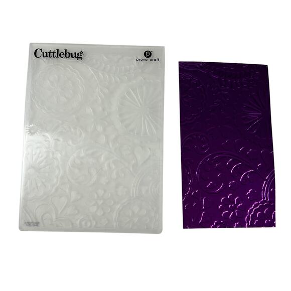 CUTTLEBUG Provo Craft 3 Embossing Folders Elegant Floral Damask Card Making - Picture 5 of 7